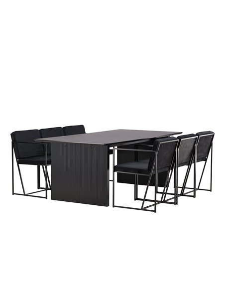 Matgrupp Vail med Richmond matstolar, 200 × 100 cm
