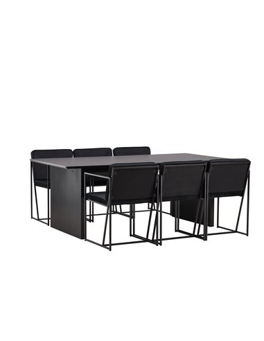 Matgrupp Vail med Richmond matstolar, 200 × 100 cm