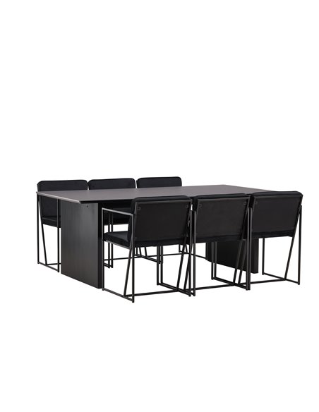 Matgrupp Vail med Richmond matstolar, 200 × 100 cm