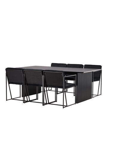 Matgrupp Vail med Richmond matstolar, 200 × 100 cm