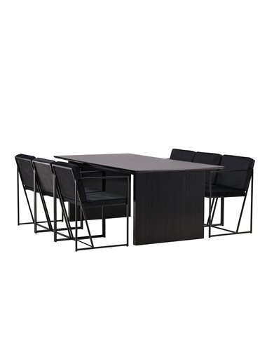 Matgrupp Vail med Richmond matstolar, 200 × 100 cm