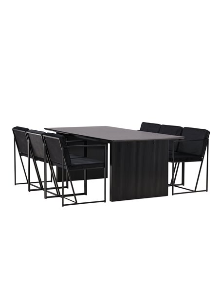 Matgrupp Vail med Richmond matstolar, 200 × 100 cm