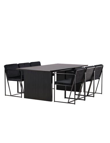 Matgrupp Vail med Richmond matstolar, 200 × 100 cm