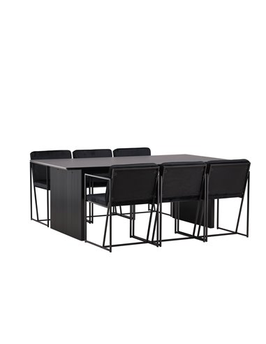 Matgrupp Vail med Richmond matstolar, 200 × 100 cm