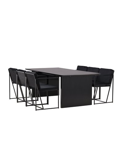 Matgrupp Vail med Richmond matstolar, 200 × 100 cm