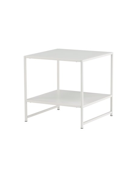 Sidobord Staal Bord, 50 × 50 cm, Vit