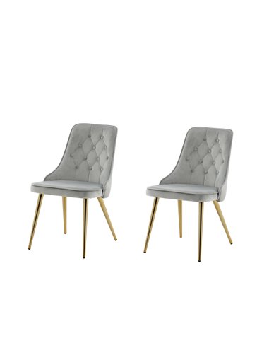 Matstol Velvet Deluxe, Ljusgrå/Guld