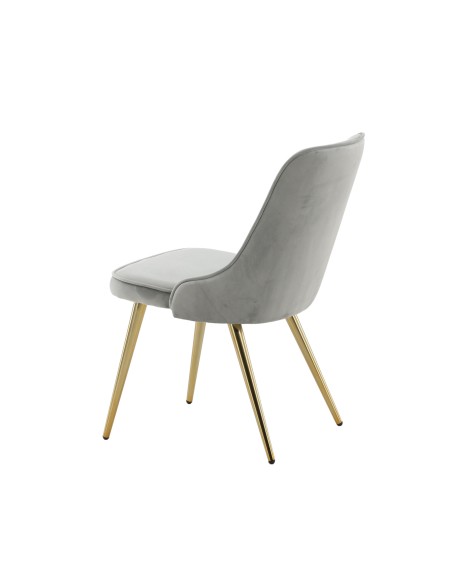 Matstol Velvet Deluxe, Ljusgrå/Guld