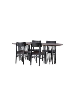 Matgrupp Stone med Montros matstolar, 220 × 100 cm 2