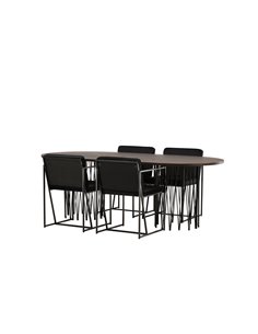 Matgrupp Stone med Richmond matstolar, 220 × 100 cm 2
