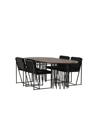 Matgrupp Stone med Richmond matstolar, 220 × 100 cm