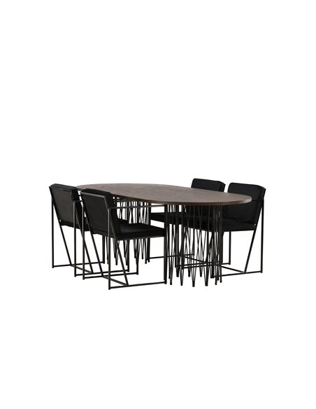 Matgrupp Stone med Richmond matstolar, 220 × 100 cm