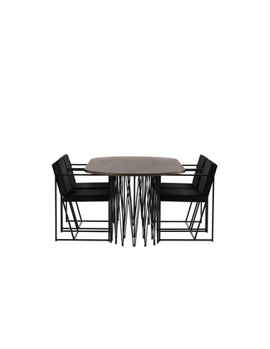 Matgrupp Stone med Richmond matstolar, 220 × 100 cm
