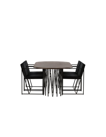 Matgrupp Stone med Richmond matstolar, 220 × 100 cm