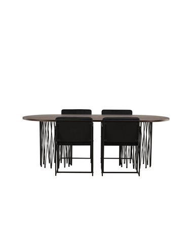 Matgrupp Stone med Richmond matstolar, 220 × 100 cm
