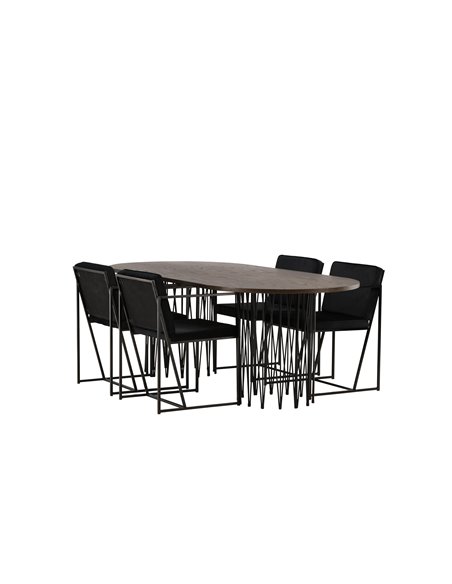 Matgrupp Stone med Richmond matstolar, 220 × 100 cm