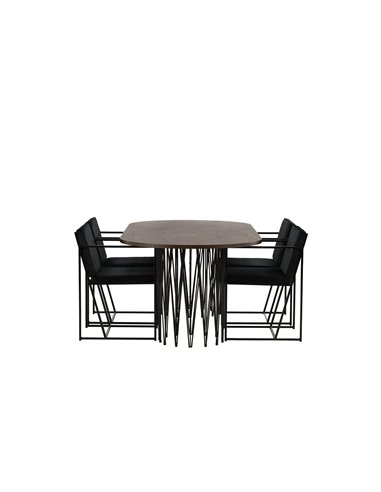 Matgrupp Stone med Richmond matstolar, 220 × 100 cm