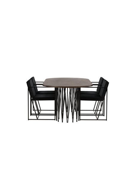 Matgrupp Stone med Richmond matstolar, 220 × 100 cm