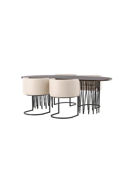 Matgrupp Stone med Simrishamn matstolar, 220 × 100 cm