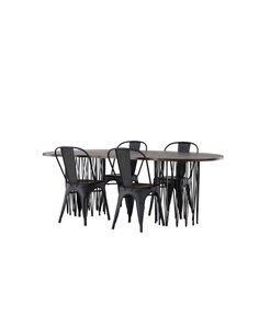 Matgrupp Stone med Tempe matstolar, 220 × 100 cm 2