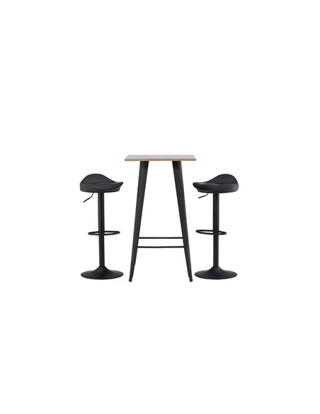 Matgrupp Tempe med Adesto matstolar, 60 × 60 cm