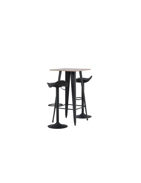Matgrupp Tempe med Adesto matstolar, 60 × 60 cm