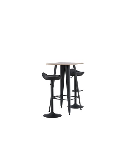 Matgrupp Tempe med Adesto matstolar, 60 × 60 cm