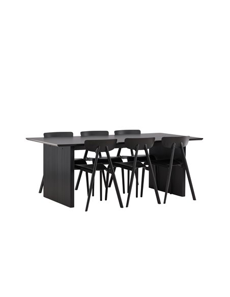 Matgrupp Vail med Ursholmen matstolar, 200 × 100 cm