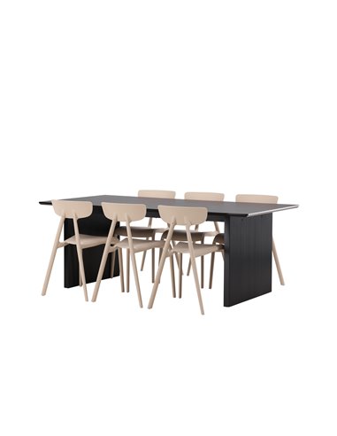Matgrupp Vail med Ursholmen matstolar, 200 × 100 cm