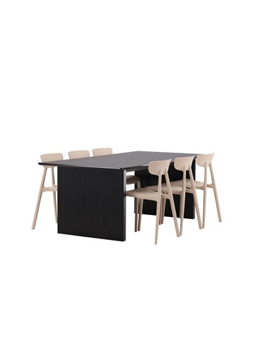 Matgrupp Vail med Ursholmen matstolar, 200 × 100 cm