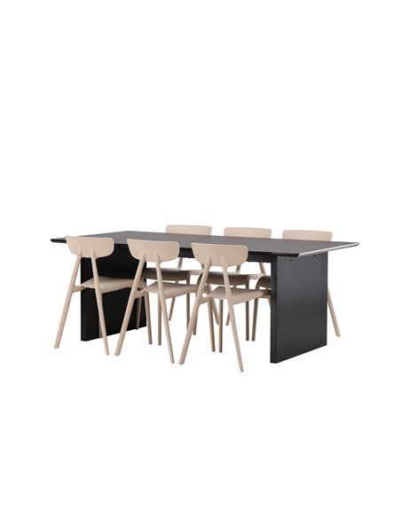 Matgrupp Vail med Ursholmen matstolar, 200 × 100 cm