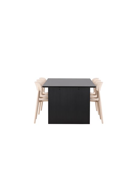 Matgrupp Vail med Åstol matstolar, 200 × 100 cm