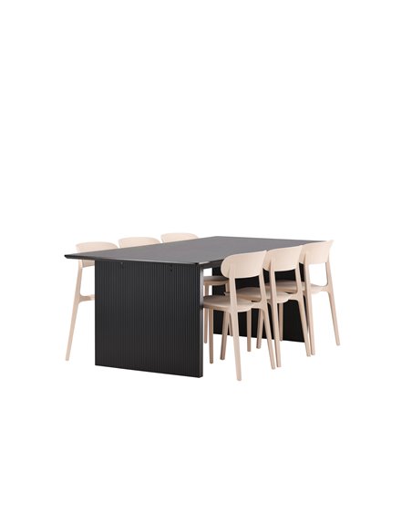 Matgrupp Vail med Åstol matstolar, 200 × 100 cm