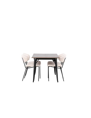 Matgrupp Tempe med Chico matstolar, 140 × 80 cm