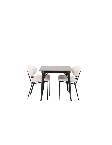 Matgrupp Tempe med Chico matstolar, 140 × 80 cm