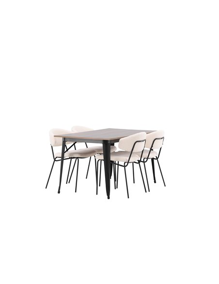 Matgrupp Tempe med Chico matstolar, 140 × 80 cm