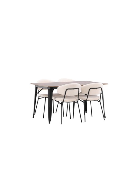 Matgrupp Tempe med Chico matstolar, 140 × 80 cm