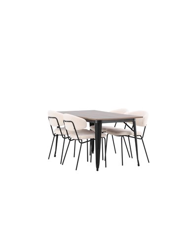 Matgrupp Tempe med Chico matstolar, 140 × 80 cm