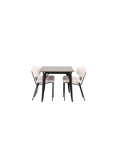 Matgrupp Tempe med Chico matstolar, 140 × 80 cm