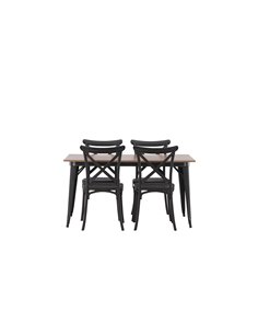 Matgrupp Tempe med Crosett matstolar, 140 × 80 cm
