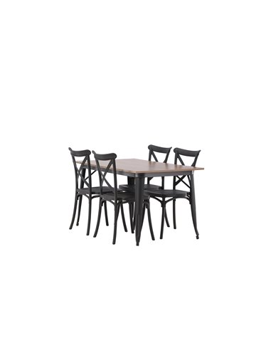 Matgrupp Tempe med Crosett matstolar, 140 × 80 cm