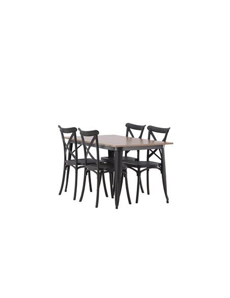 Matgrupp Tempe med Crosett matstolar, 140 × 80 cm