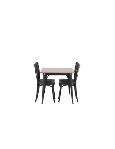 Matgrupp Tempe med Crosett matstolar, 140 × 80 cm