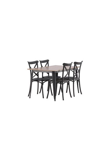 Matgrupp Tempe med Crosett matstolar, 140 × 80 cm