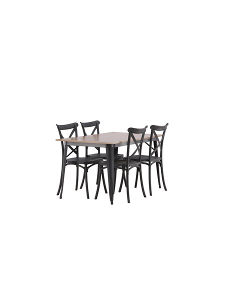 Matgrupp Tempe med Crosett matstolar, 140 × 80 cm