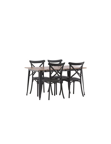 Matgrupp Tempe med Crosett matstolar, 140 × 80 cm