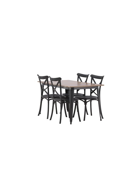 Matgrupp Tempe med Crosett matstolar, 140 × 80 cm