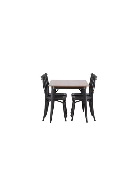 Matgrupp Tempe med Crosett matstolar, 140 × 80 cm