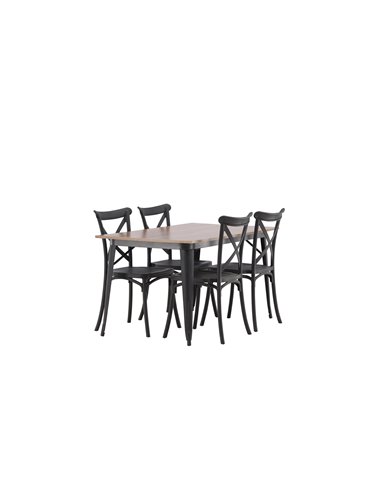 Matgrupp Tempe med Crosett matstolar, 140 × 80 cm