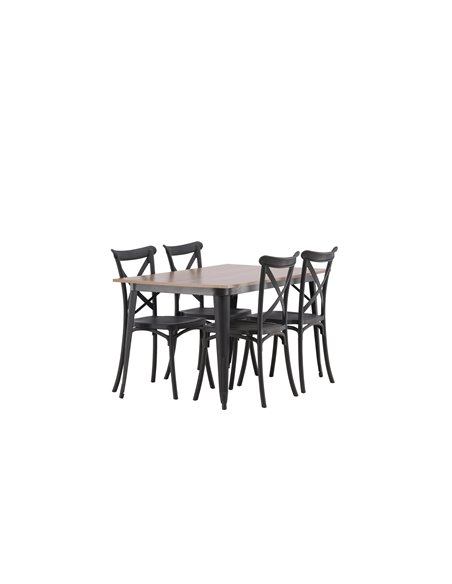 Matgrupp Tempe med Crosett matstolar, 140 × 80 cm